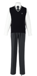 吉野川高校男子合い制服(ニットベスト着用)