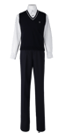 川島中学校男子合い制服(ニットベスト着用)