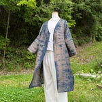 藍・柿渋重ね染めカーディガンコート25031