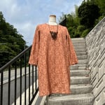 柿渋染めチュニック丈ワンピース25048