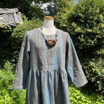 藍と柿渋重ね染めワンピース25059