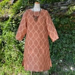 柿渋染め麻三重織ワンピース24058