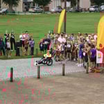 Coup d'envoi des courses 5 et 10 kms avec Magali et Martin