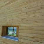 Details Holzfassade.