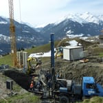 Bohrung für Erdwärmepumpe.