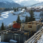 Montage der Holzelementen 2.Etage im November 2014.