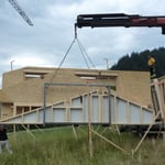 Abladen der vorfabrizierten Elementen.