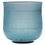 Becher aus blaugrünem Glas mit drei mal zwei steilwandigen Rillen.  2.-3. Jh.n.Chr.  Fundort: Brandgrab in Köln-Rodenkirchen (gefunden 1906)  Inv. Nr. 24.146  Höhe ca 83 mm  Gefäß Nr. 253