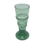 Keulenglas. Auf dem Gefäßkörper zwei umlaufende, gekniffene Spiralfäden. Leicht grünliches Glas.  Inv. Nr. F 186  Deutschland 1. Hälfte 16. Jh.  Höhe ca 150 mm  Gefäß Nr. 505