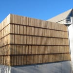 Lames de bardage châtaignier rabotée 4 faces salle de sport de Villefranche du Périgord 