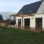 Erdeven Terrasse pergola et banquette en pin classe 4