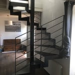 La Trinité sur mer Parquet chêne en pose collé et escalier métal