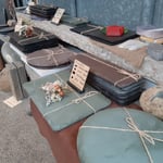 流行りのスレート皿　軽井沢と葉山の食器屋さんに納品しております