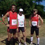 Alexander Siegel, Dieter Grüner und Hans-Jörg Roßberg kurz vor dem Start ...