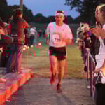 Alexander ist so schnell im Ziel, dass ich ihn kaum scharf stellen konnte ...