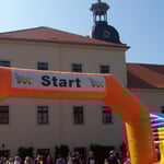 Zehn Minuten später starten die 9,5 km Läufer ...