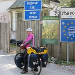 An der polnisch-slowakischen Grenze. Wir sind im 22 Reiseland.