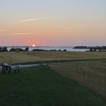 Abendessen und Sonnenuntergang (privater Campplatz).