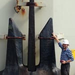 Der Reserveanker am Bug der Fort. St. Louis.