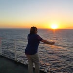 Sonnenuntergänge sind auf dem Meer eine Wucht!