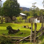 Dann und wann ein einsames Gehöft. So weit abseits zu leben, wäre nichts für uns.