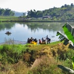 Fischzucht in der Nähe von Pu'er.