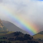 Regen und Sonne gleichzeitig, typisch für Patagonien.