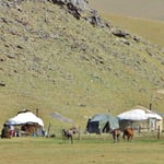 Die meisten Jurten sind wegen des nahenden Winters bereits abgebaut.