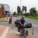 Radwege auch in Bogota. 17 Kilometer Auf und Ab bis in die Stadtmitte.