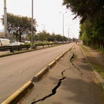 Kurz vor Bogota. Nicht immer sind die Radwege ein Hit.