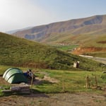Ein schöner Lagerplatz auf dem Chyrchyk Pass, 2405 m.