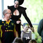 Madame Lark sings some hair styles - GOMA Surrealism exhibition - Photo Sean Young