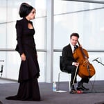 Madame Lark bird calls with Gareth Skinner - GOMA Surrealism exhibition - Photo Sean Young