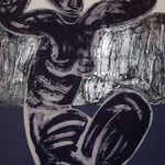 DONNA SU GINOCCHIO 1, 80X120CM, MATERIALE VINILICO/SILBERBLATT/ACRYL AUF LEINWAND, PREIS AUF ANFRAGE