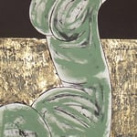 SVEGLIATI, 50X120CM, MATERIALE VINILICO/GOLDBLATT/ACRYL AUF LEINWAND, PREIS AUF ANFRAGE