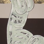 SVEGLIATI, 50X120CM, MATERIALE VINILICO/GOLDBLATT/ACRYL AUF LEINWAND, PREIS AUF ANFRAGE