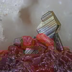 Pyrit+Realgar_LengenbachBinntalWalllis_ZeissSemiplan_29Stacks_BB=3,5mm (Sammlung & Foto: HJ. Becherer, Fischingen, D)
