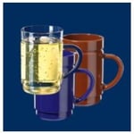 Teeglas transparent / blau / braun