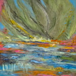 "SOUL ESCAPE"  (12X12) cold wax oil on 1" finished wood cradled panel $550