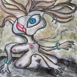 "ATE~GODDESS OF MISCHIEF" (12x12) mixed media on 2" finished wood cradled panel. $750