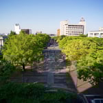 開港広場と大桟橋を望む