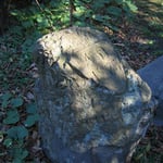 初代大会堂献堂当時（1875年）の石碑 （A.D.1875が読み取れる）