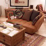 イタリア産オイルレザーとファブリックを使ったオピアムソファ