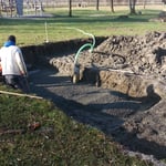 Aushub und Beton für Grundplatte