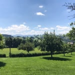 Die schöne Aussicht geniessen.