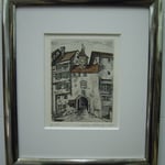 Radierung mir Echt-Weissgold Rahmen