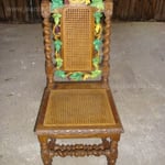 chaise Henri III glacis et vernis sur ornements