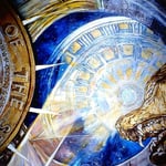 California History: The California Golden Bear beneath the Dream of the California State Capitol Dome. 