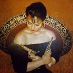 (in progress) Portrait of "Adelita" Monica Yepes (12 feet tall X 16 feet wide, Original Painting on Canvas) • The Izel Interior Mural/Paintings • Conrad Hilton Hotel, Dubai  UAE