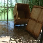 Auch die Hütten werden gereinigt...